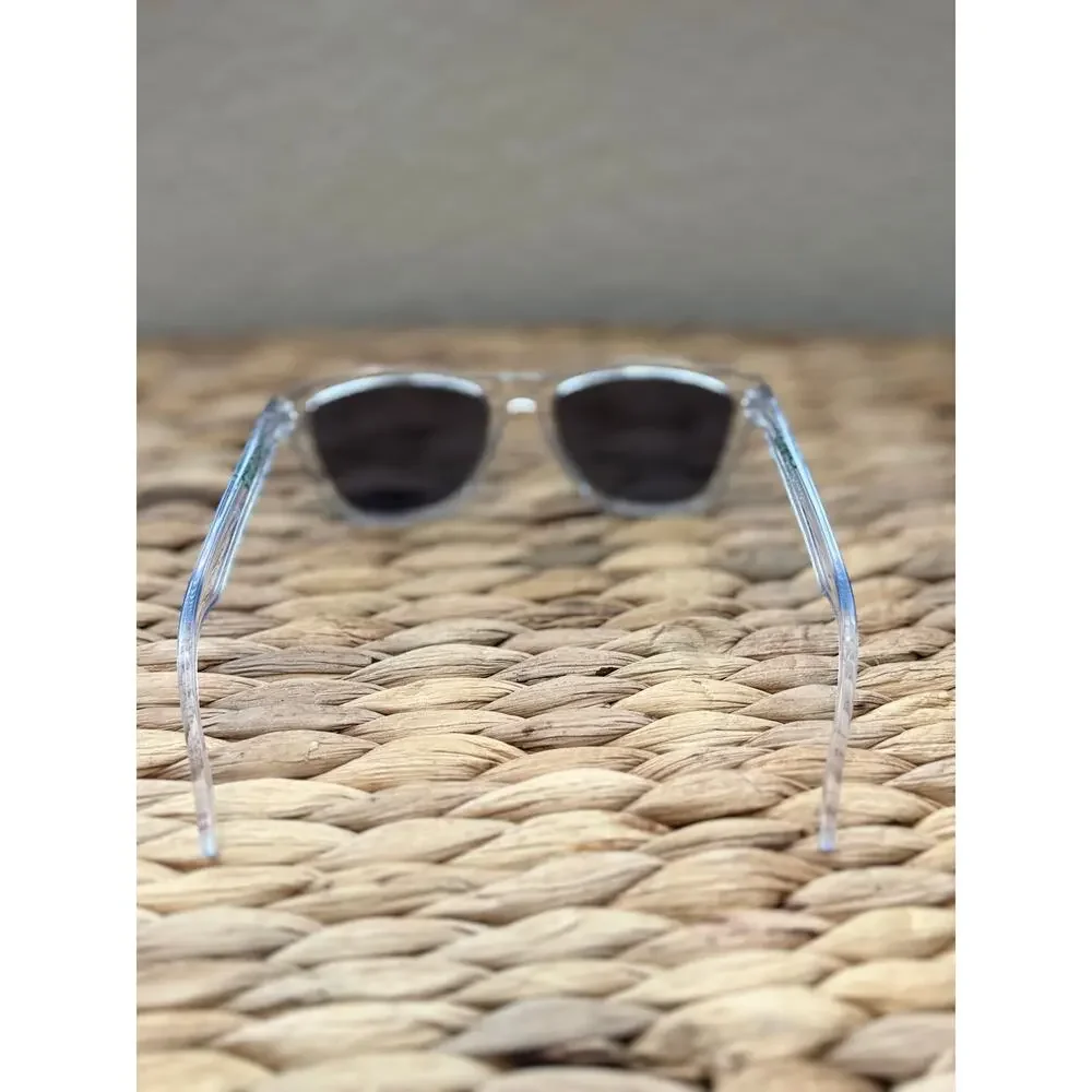 Oakley Frogskins Clear Frame Green Mirror Lens Sunglasses OO9245-38